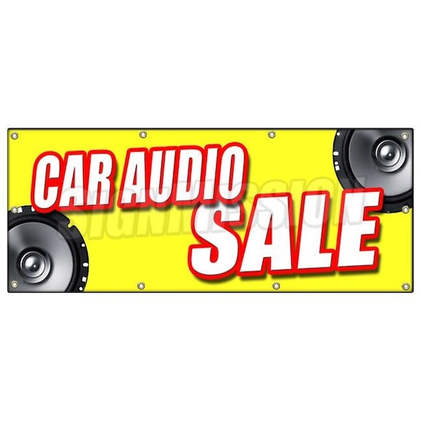 Signmission CAR AUDIO SALE BANNER SIGN mps speakers stereo installation repair amps B-96 Car Audio Sale - main